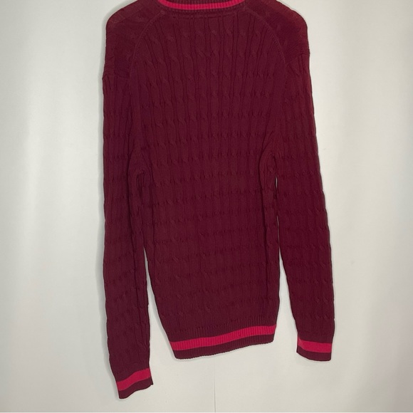 Casa Moda NWT’s Burgundy V-Neck Long Sleeve Patterned Design Sweater Size Medium - Picture 8 of 11